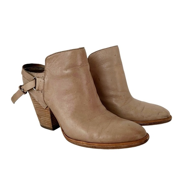 Dolce Vita Ankle Booties Women's Size 8 Leather Sling Back 3.5 in. Heel Slip On - Picture 3 of 11